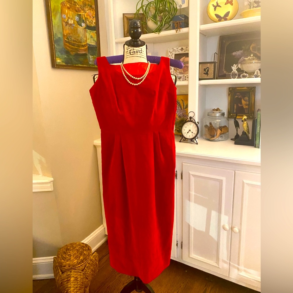 Vintage Red Velvet Holiday Party Dress~VGC